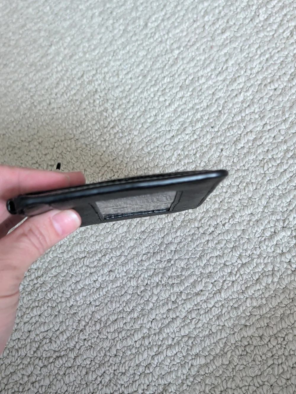 Nordstrom 14th & Union Black Leather Zip Card Case & Wallet.